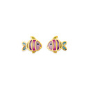 9ct-Pink-Enamel-Fish-Stud-Earrings Sale
