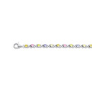 Sterling-Silver-Cubic-Zirconia-Pastel-Colours-Hugs-Kisses-Bracelet Sale