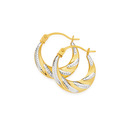 9ct-Gold-Two-Tone-9mm-Beaded-Twist-Creole-Earrings Sale