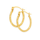 9ct-Gold-10mm-Diamond-Cut-Striped-Oval-Hoop-Earrings Sale