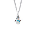 Sterling-Silver-Enamel-Snowman-Pendant Sale