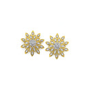 9ct-Diamond-Fancy-Flower-Stud-Earrings Sale