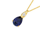 9ct-Created-Sapphire-Diamond-Pendant Sale