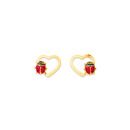 9ct-Enamel-Ladybird-Open-Heart-Studs-Earrings Sale