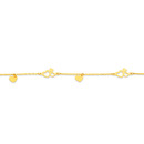 9ct-Gold-19cm-Multi-Hearts-Trace-Bracelet Sale