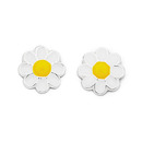 Sterling-Silver-Enamel-Childs-Daisy-Earrings Sale