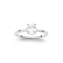 Sterling-Silver-Oval-Cubic-Zirconia-Solitaire-Ring-Size-T Sale