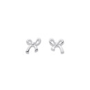 Sterling-Silver-Plain-Ribbon-Bow-Studs Sale