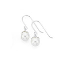 Sterling-Silver-8mm-Created-Pearl-Earrings Sale