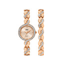 Elite-Ladies-Rose-Tone-Crystal-Lattice-Duo-Watch Sale