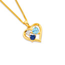 9ct-Created-Sapphire-Blue-Topaz-with-Diamond-Pendant Sale