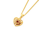9ct-Created-Ruby-Heart-Pendant Sale