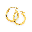 9ct-2x10mm-Diamond-Cut-Hoop-Earrings Sale