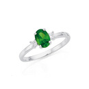 Sterling-Silver-Green-Cubic-Zirconia-Cluster-Ring Sale