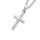 9ct-White-Gold-15mm-Plain-Cross-Pendant Sale