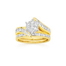 18ct-Gold-Diamond-Cluster-Bridal-Set Sale