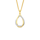 9ct-Diamond-Double-Teardrop-Pendant Sale