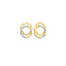 9ct-Diamond-Interlock-Circle-Stud-Earrings Sale