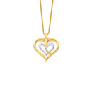 9ct-Two-Tone-Diamond-Heart-Pendant Sale