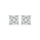 9ct-White-Gold-Diamond-Square-Shape-Stud-Earrings Sale