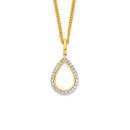 9ct-Pear-Diamond-Halo-Pendant-TDW15ct Sale