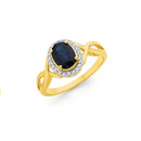 9ct-Sapphire-Diamond-Oval-Dress-Ring Sale