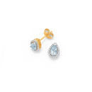 9ct-Aquamarine-Diamond-Earrings Sale