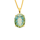 9ct-Green-Quartz-Oval-Pendant Sale