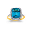 9ct-London-Blue-Topaz-and-Diamond-Asscher-Shaped-Ring Sale