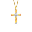 9ct-Tri-Tone-Satin-Finish-Cross-Pendant Sale