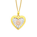 9ct-Tri-Tone-Heart-Pendant Sale
