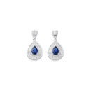 Sterling-Silver-Blue-Cubic-Zirconia-Drop-Earrings Sale