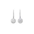 Silver-Round-CZ-Cluster-Leverback-Earrings Sale