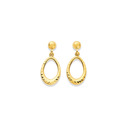 9ct-Oval-Drop-Stud-Earrings Sale