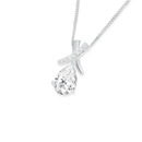 Silver-Pear-Cubic-Zirconia-Kiss-Pendant Sale