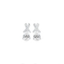 Silver-Pear-Cubic-Zirconia-Kiss-Stud-Earrings Sale