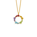 9ct-Multi-Gemstone-Circle-Cluster-Pendant Sale