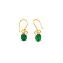 9ct-Created-Emerald-Diamond-Bow-Earrings Sale