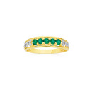 9ct-Created-Emerald-Diamond-Ring Sale