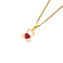 9ct-Created-Ruby-Heart-Teddy-Bear-Pendant Sale