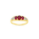 9ct-Created-Ruby-Diamond-Tilogy-Ring Sale