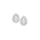 Silver-Pear-Frame-Oval-CZ-Studs Sale
