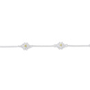 Sterling-Silver-Cubic-Zirconia-Flowers-Bracelet Sale