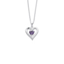 Sterling-Silver-Purple-Cubic-Zirconia-Heart-Pendant Sale