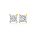 9ct-Two-Tone-Diamond-Square-Cluster-Stud-Earrings Sale