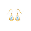 9ct-Two-Tone-Gold-Blue-Topaz-Drop-Pear-Twist-Earring Sale
