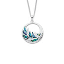 Sterling-Silver-Paua-Shell-Cubic-Zirconia-Leaf-In-Circle-Pendant Sale