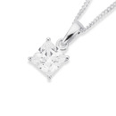 Sterling-Silver-Square-6mm-Cubic-Zirconia-Pendant Sale