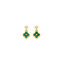 9ct-Emerald-and-Diamond-Clover-Drop-Earrings Sale