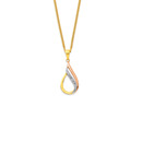9ct-Tri-Tone-Diamond-Teardrop-Pendant Sale